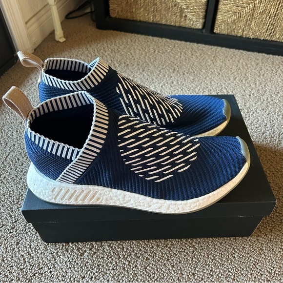 adidas NMD CS2 Primeknit Ronin Stripes Size 13 Navy White Gum PK Boost BA7189 - Picture 2 of 11
